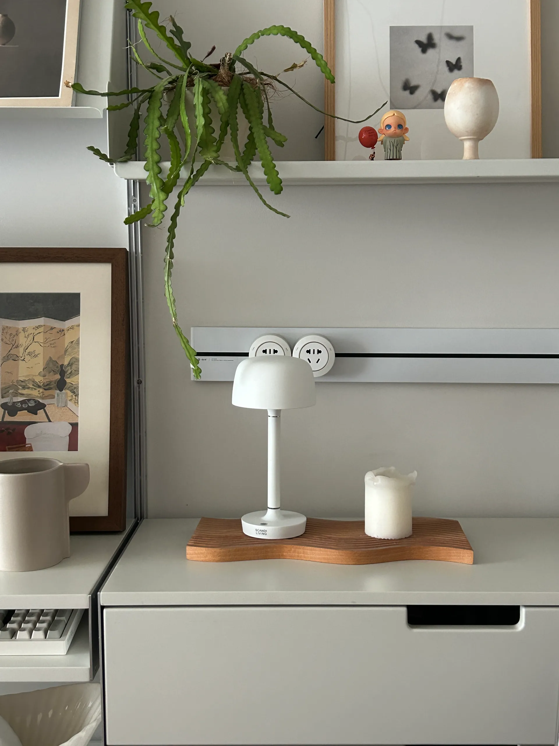 Lampe de table portable Halo 25,5 cm, White Scandi Living