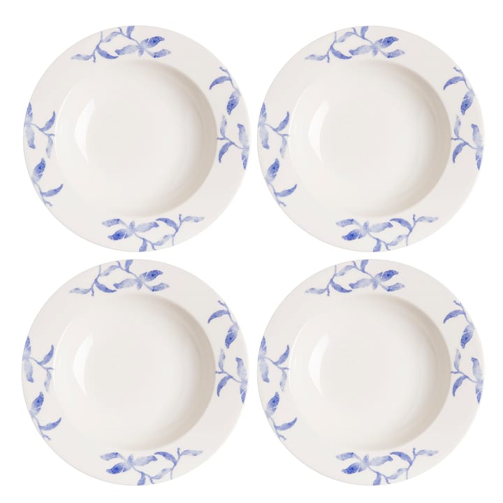 Lot de 4 assiettes creuses Havspil 23cm - bleu-blanc - Scandi Living