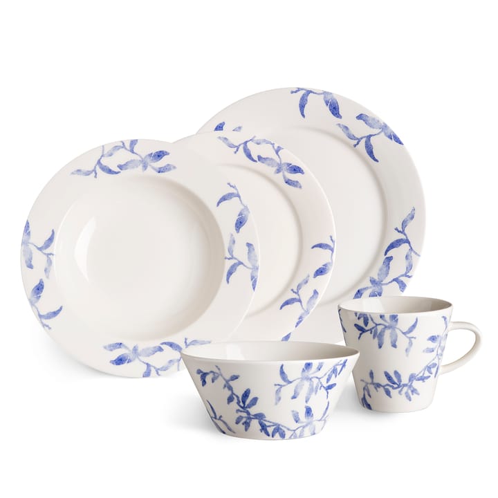 Lot de 4 assiettes creuses Havspil 23cm, bleu-blanc Scandi Living