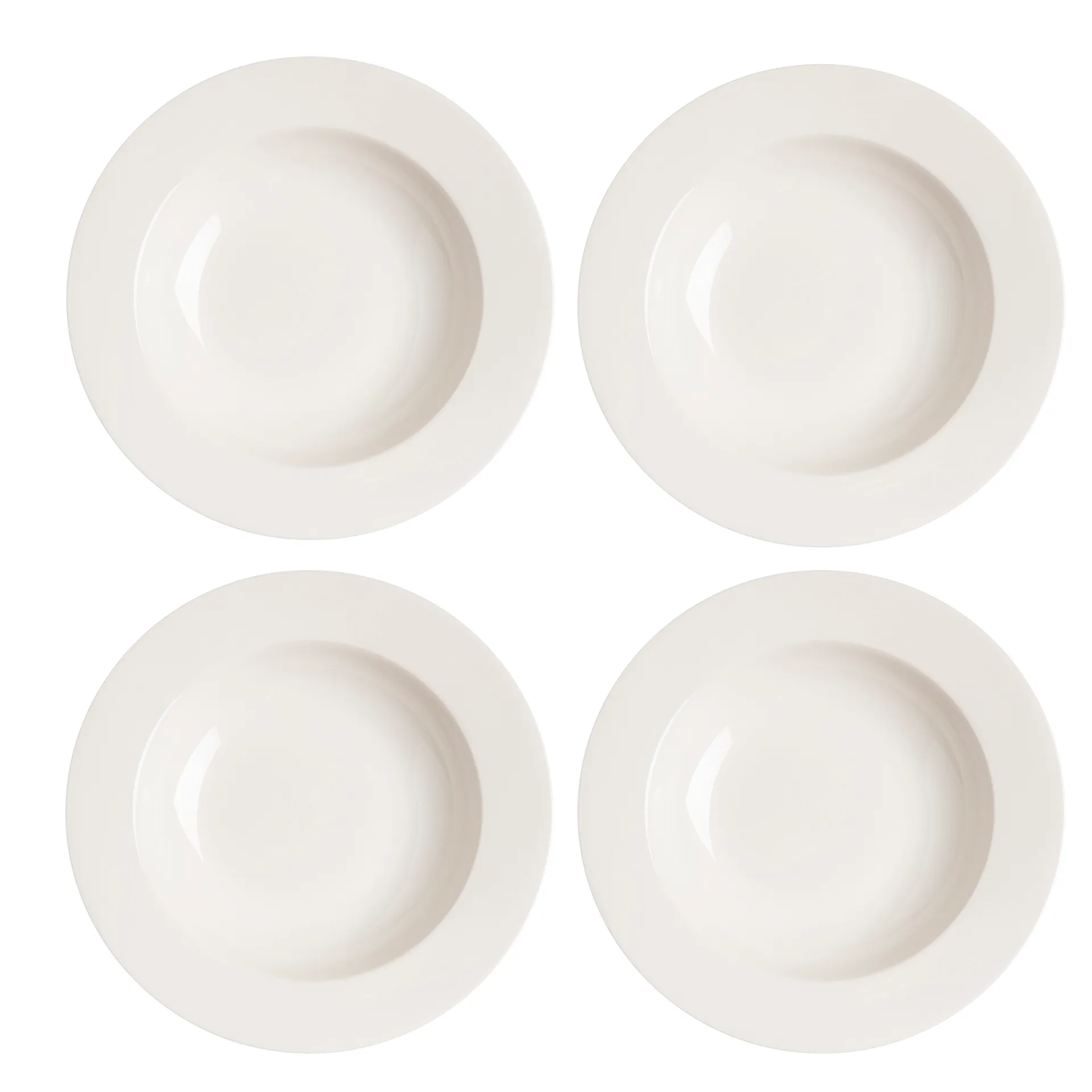 Lot de 4 assiettes creuses Kalk 23cm, blanc Scandi Living