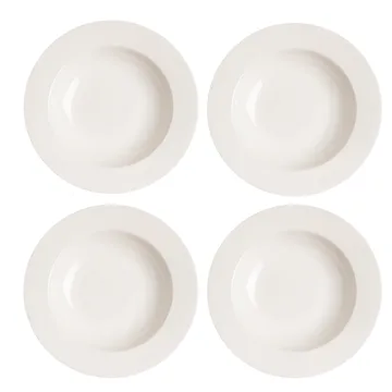 Lot de 4 assiettes creuses Kalk 23cm - blanc - Scandi Living
