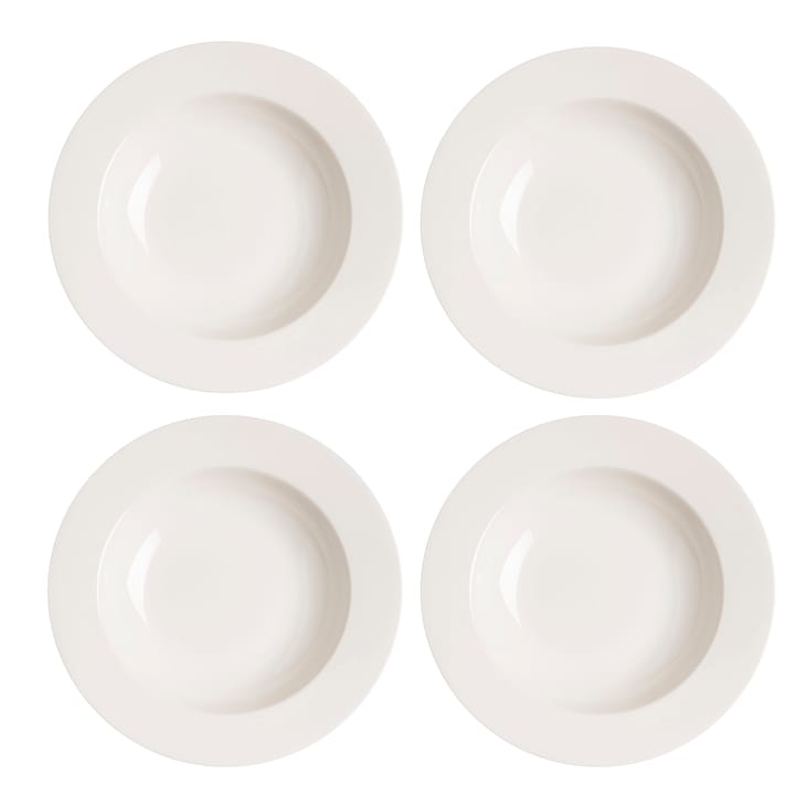 Lot de 4 assiettes creuses Kalk 23cm - blanc - Scandi Living