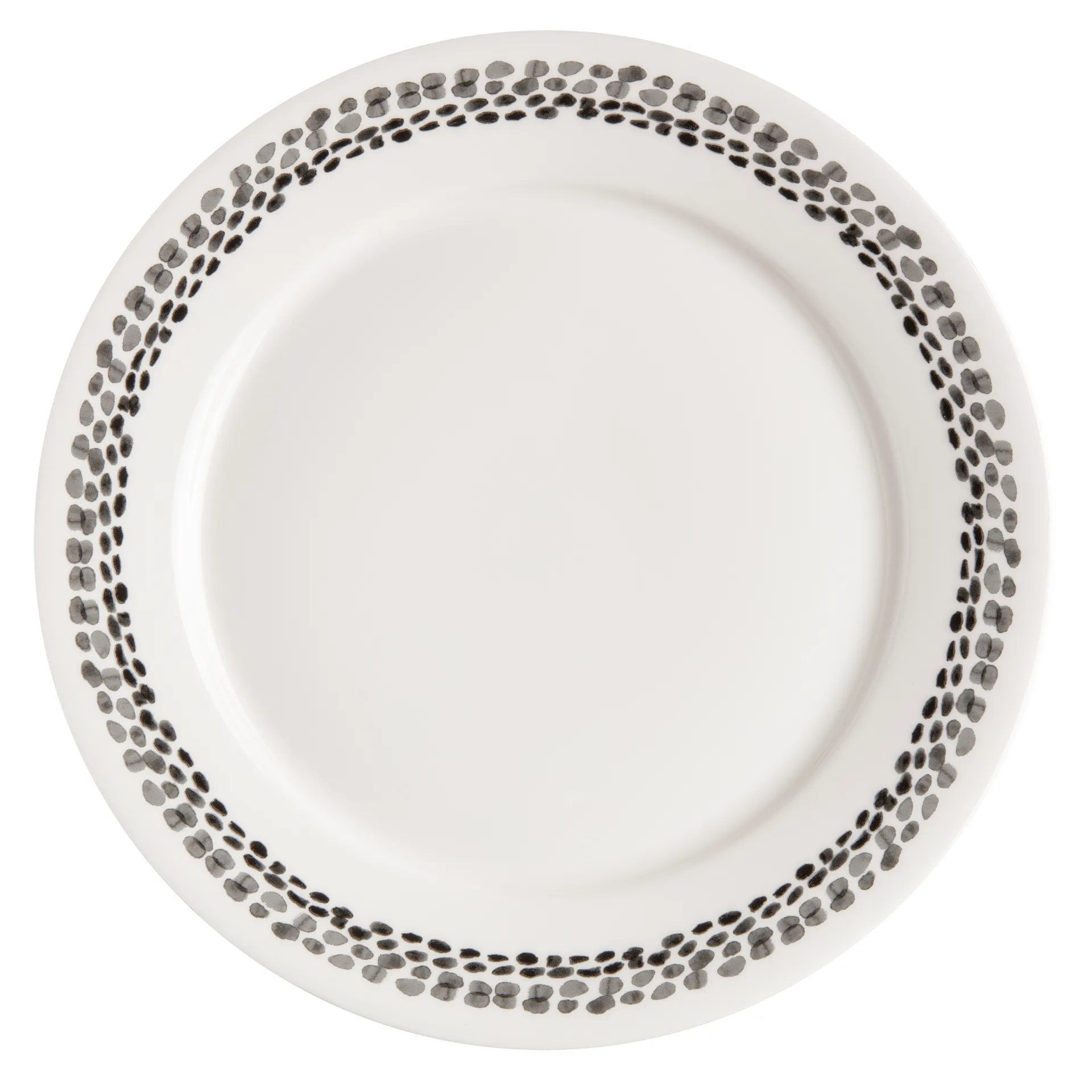 Lot de 4 assiettes Klappersten 28cm, noir et blanc Scandi Living