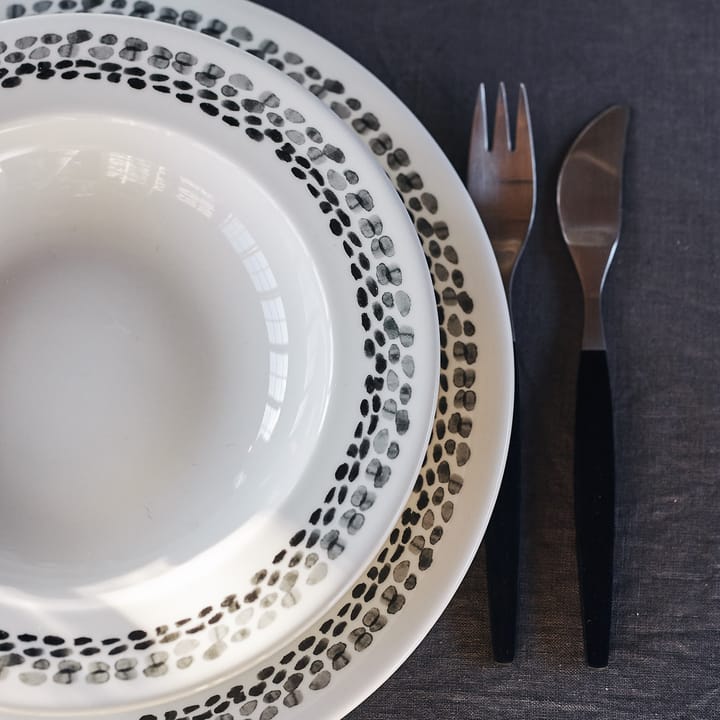 Lot de 4 assiettes Klappersten 28cm, noir et blanc Scandi Living