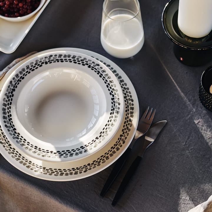 Lot de 4 assiettes Klappersten 28cm, noir et blanc Scandi Living