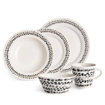 Lot de 4 assiettes Klappersten 28cm - noir et blanc - Scandi Living