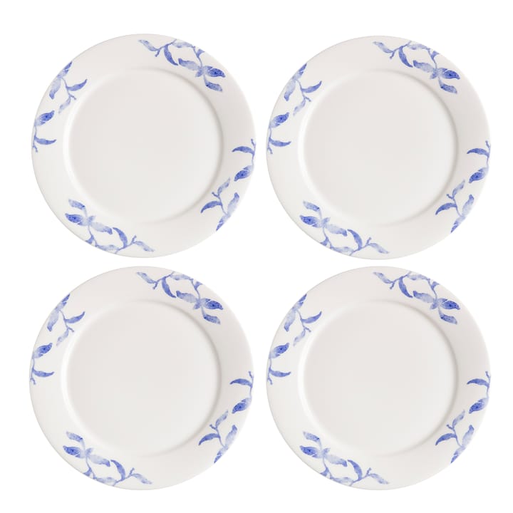 Lot de 4 petites assiettes Havspil 21cm - bleu-blanc - Scandi Living