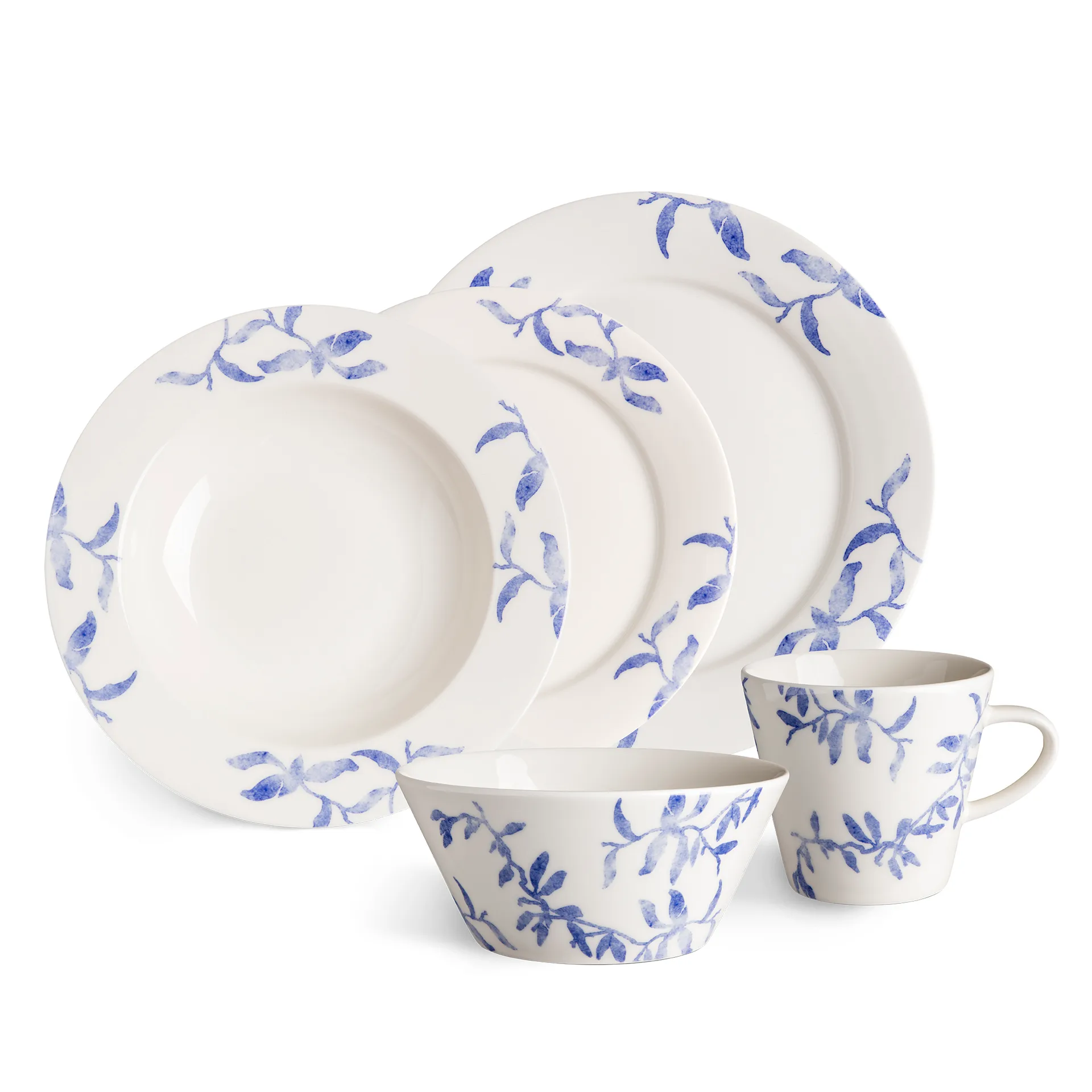 Lot de 4 petites assiettes Havspil 21cm, bleu-blanc Scandi Living
