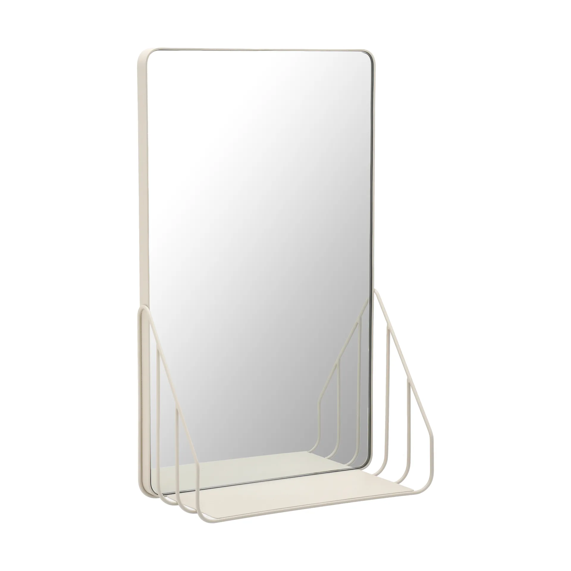 Miroir Nod avec étagère 30x50 cm, Beige Scandi Living