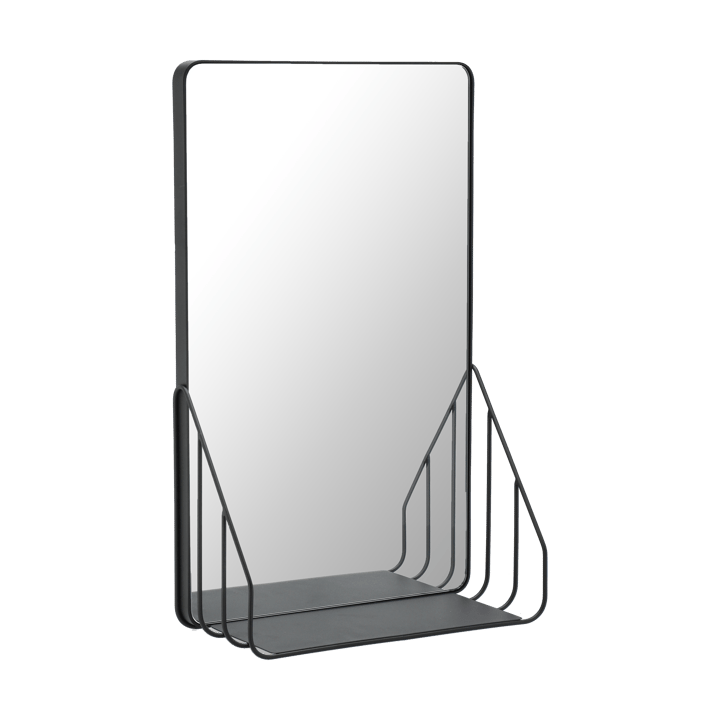 Miroir Nod avec étagère 30x50 cm - Black - Scandi Living