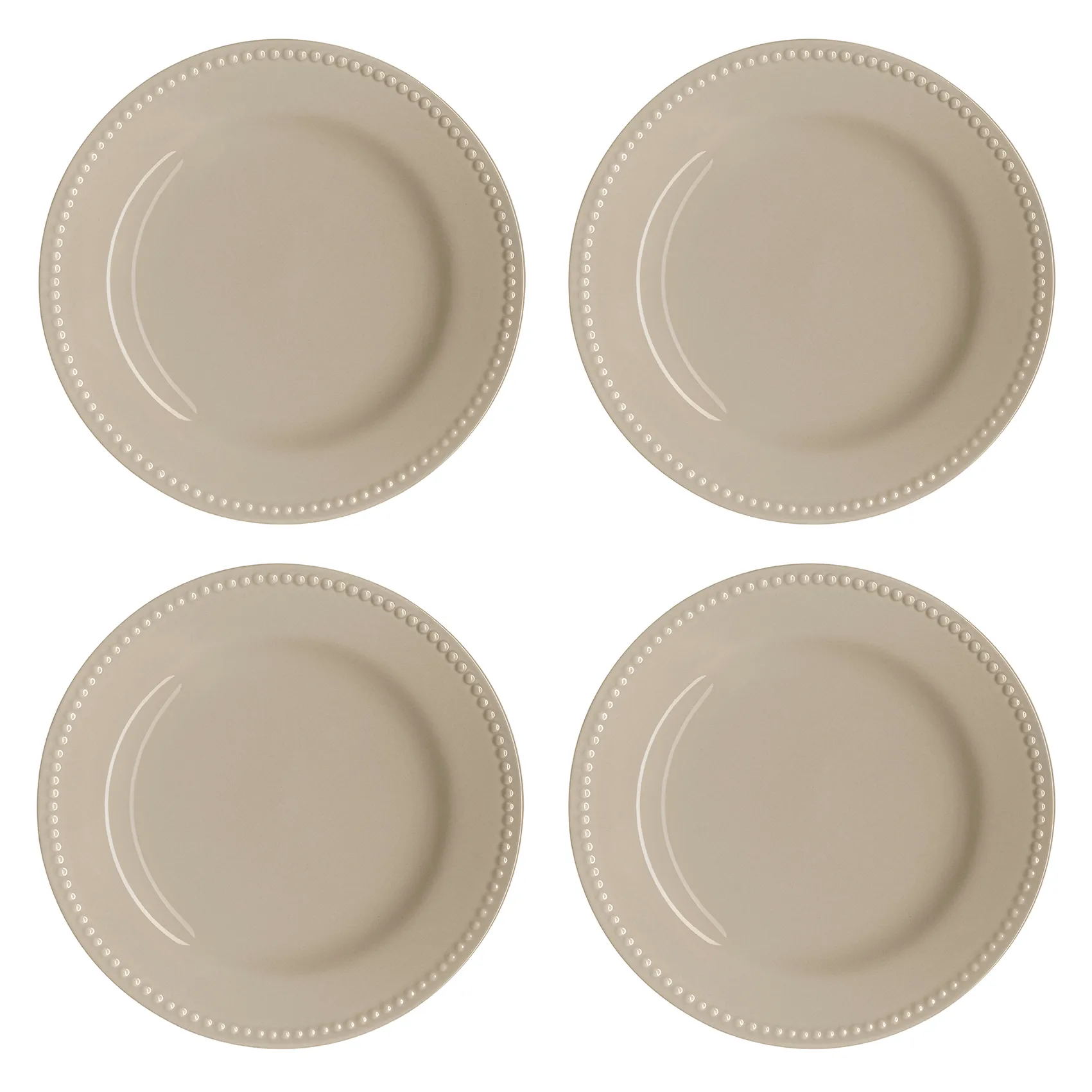 Petite assiette Dots 22cm Lot de 4, Beige Scandi Living
