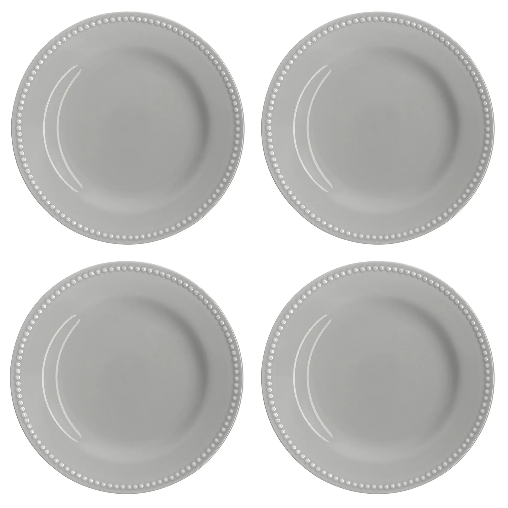 Petite assiette Dots 22cm Lot de 4, Gris Scandi Living