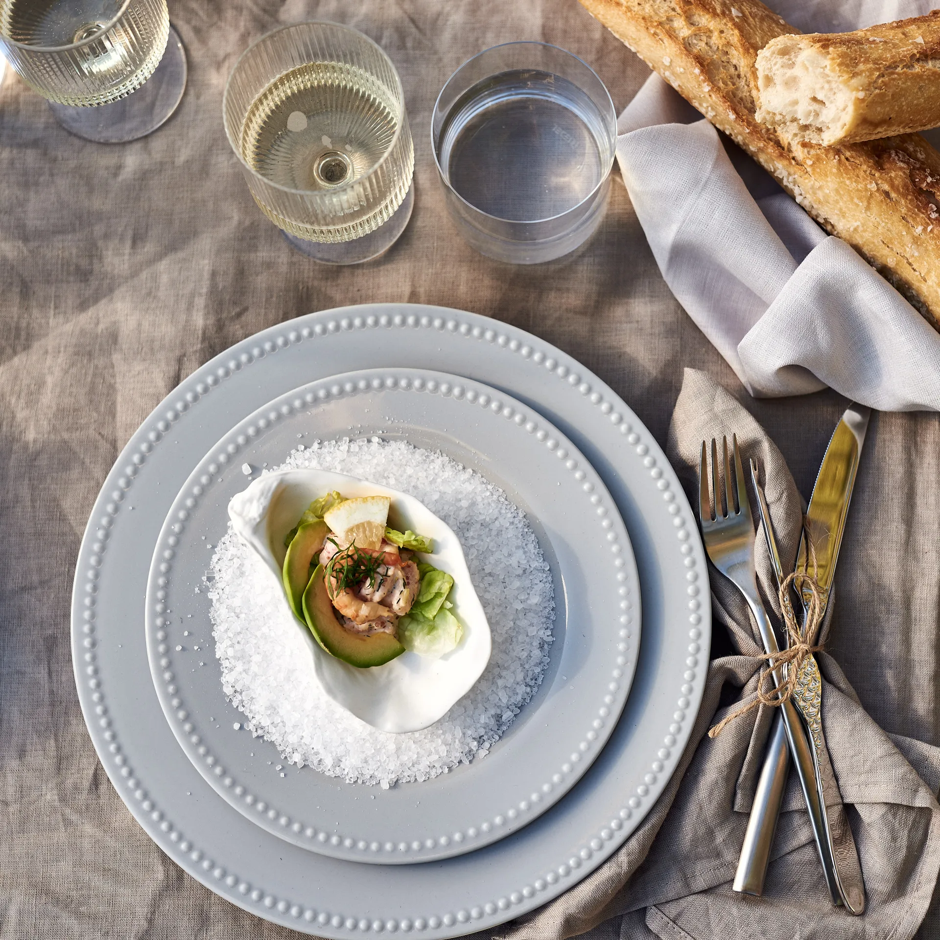 Petite assiette Dots 22cm Lot de 4, Gris Scandi Living