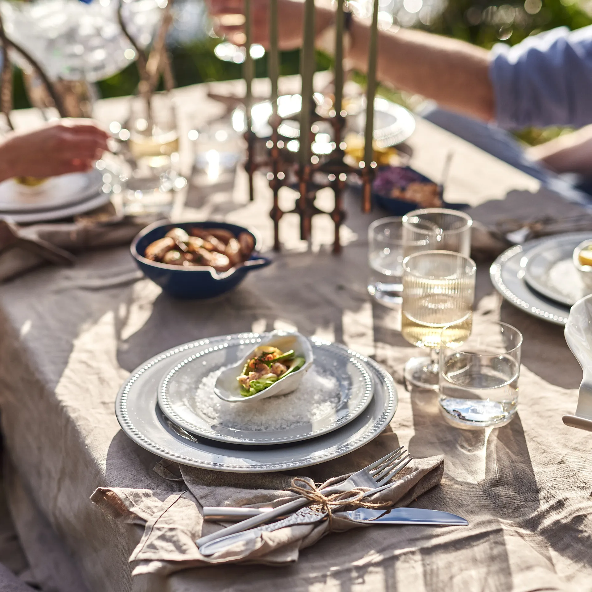 Petite assiette Dots 22cm Lot de 4, Gris Scandi Living