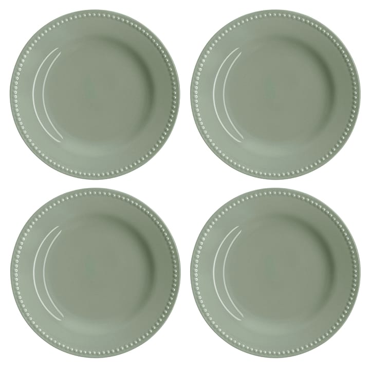 Petite assiette Dots 22cm Lot de 4 - vert - Scandi Living