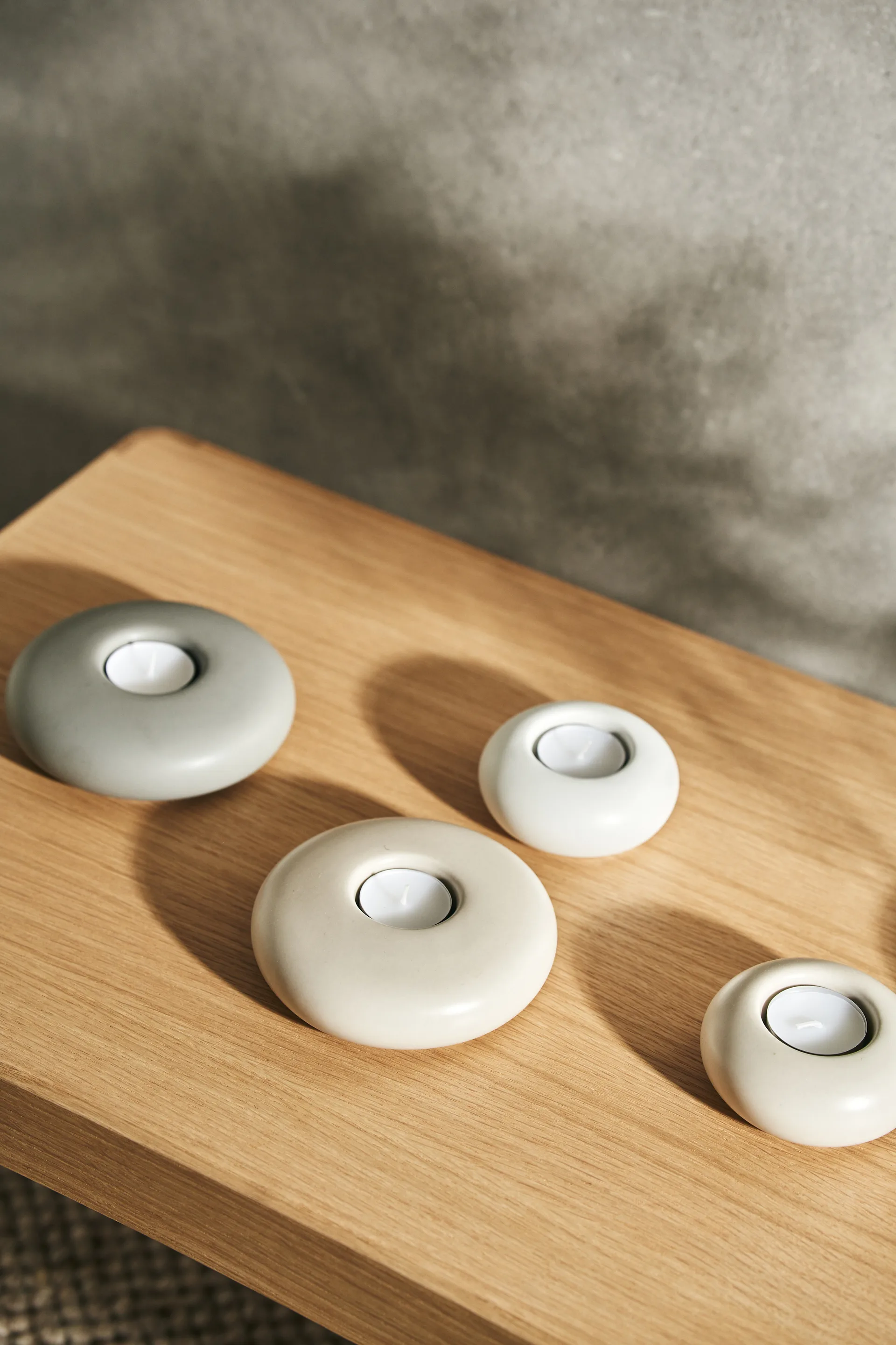 Photophore Stone Ø13 cm, Beige Scandi Living