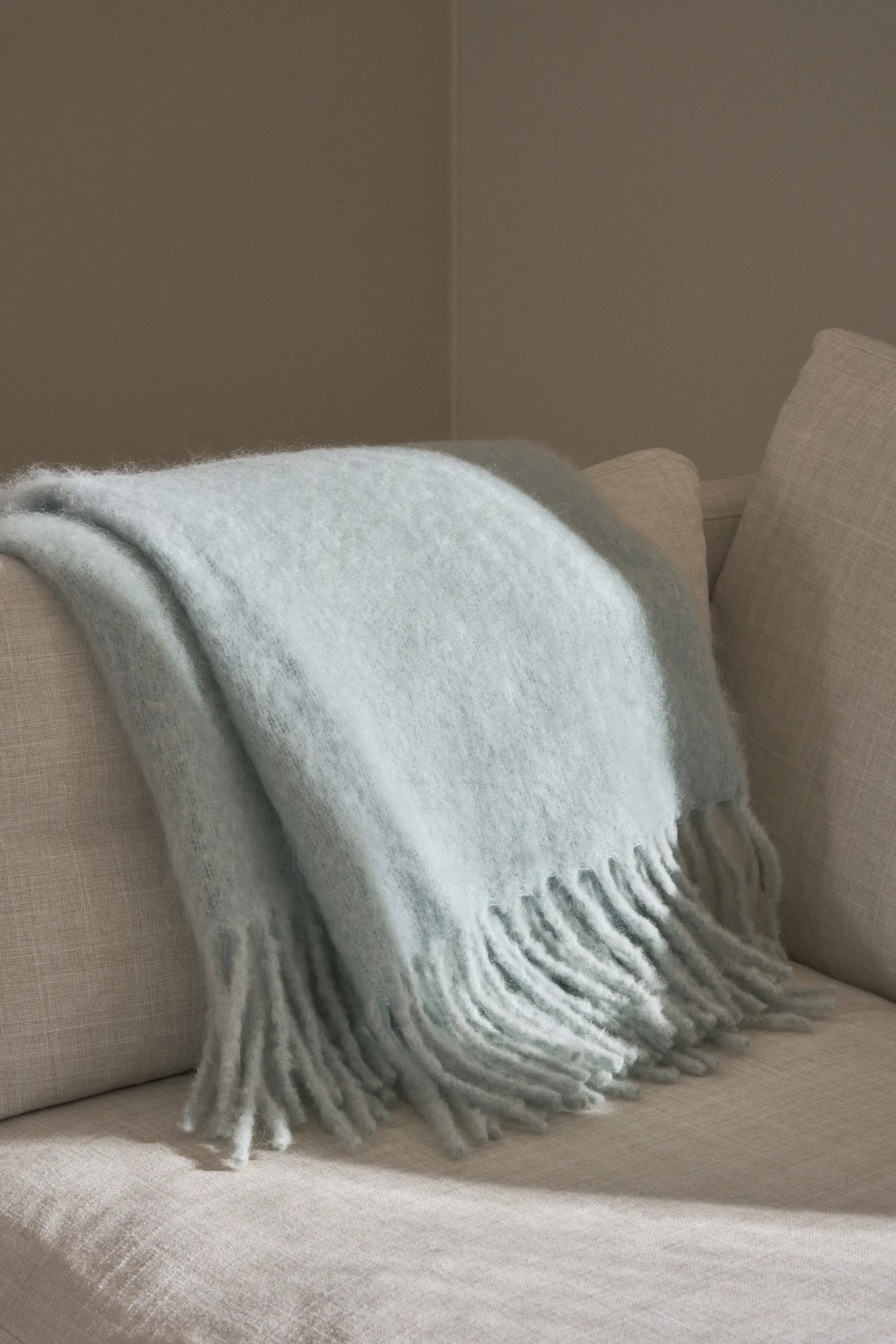 Plaid Dune en mohair 130x170 cm, Ice blue Scandi Living