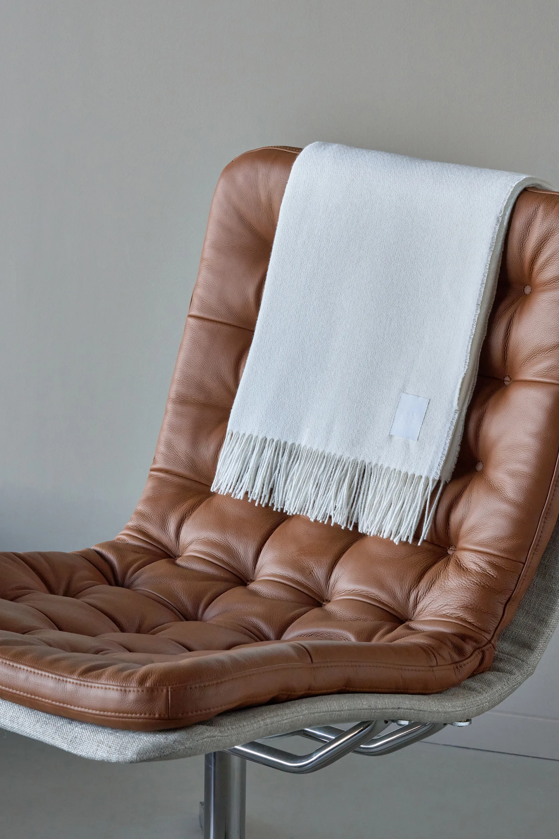 Plaid en coton Loom 125x170 cm, Birch Scandi Living