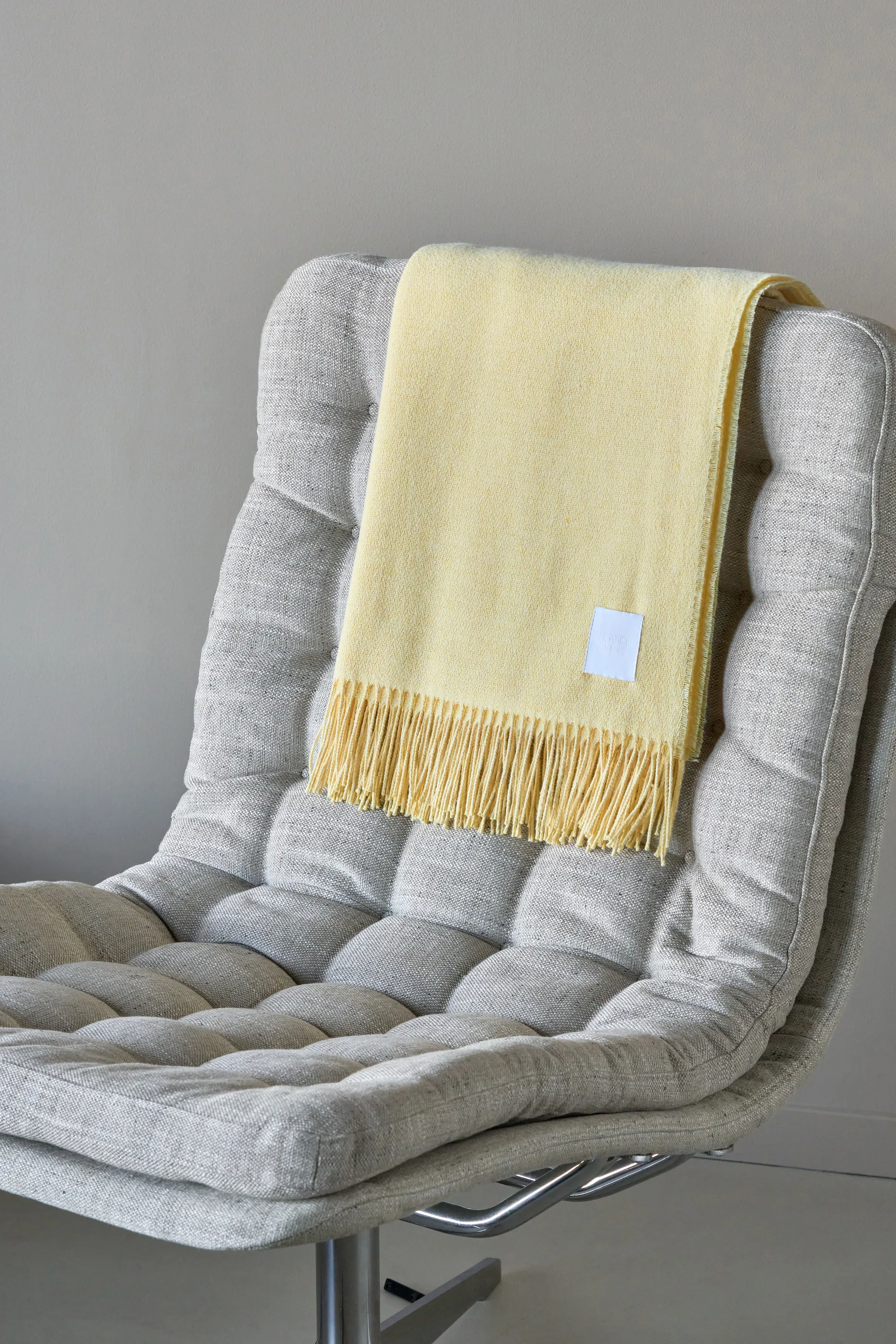 Plaid en coton Loom 125x170 cm, Buttercream Scandi Living