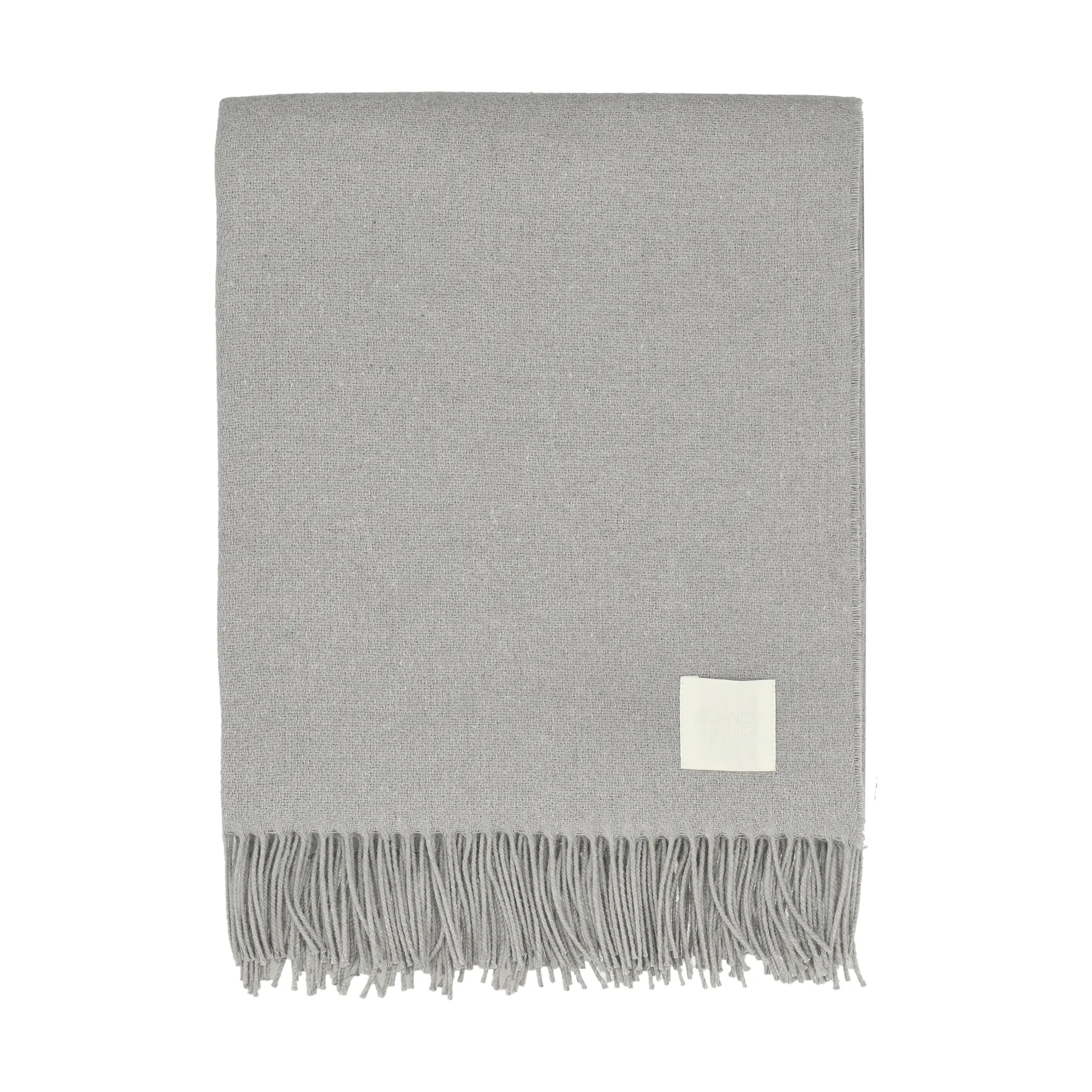 Plaid en coton Loom 125x170 cm, Fog Scandi Living