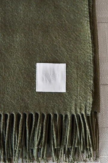 Plaid en coton Loom 125x170 cm - Khaki - Scandi Living