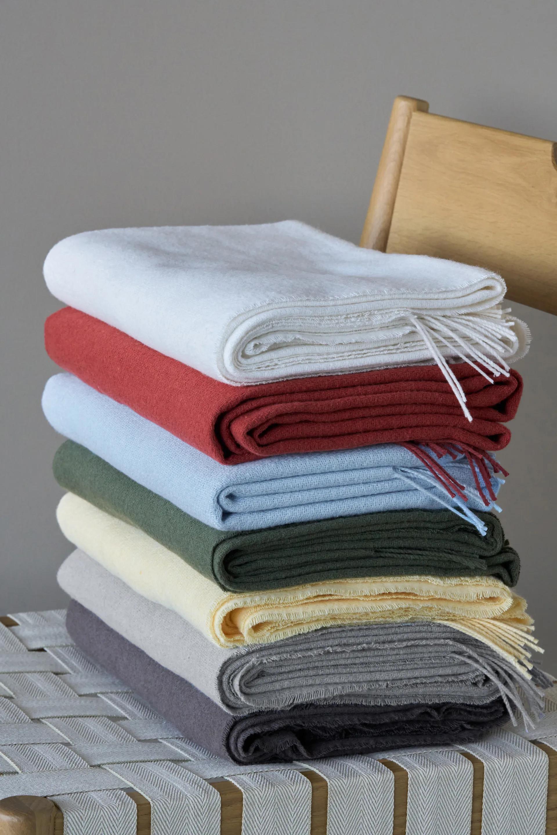 Plaid en coton Loom 125x170 cm, Khaki Scandi Living