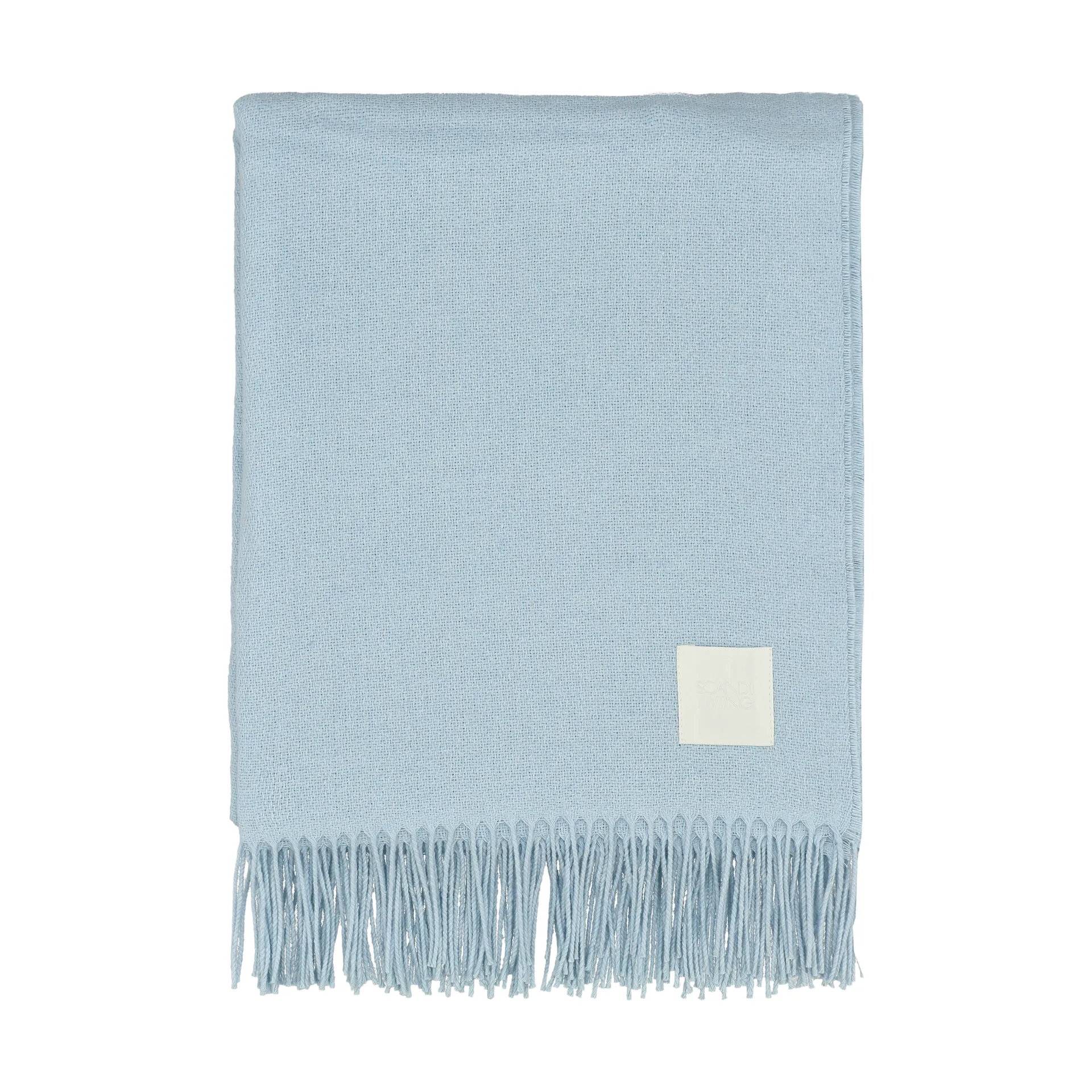 Plaid en coton Loom 125x170 cm, Sky blue Scandi Living