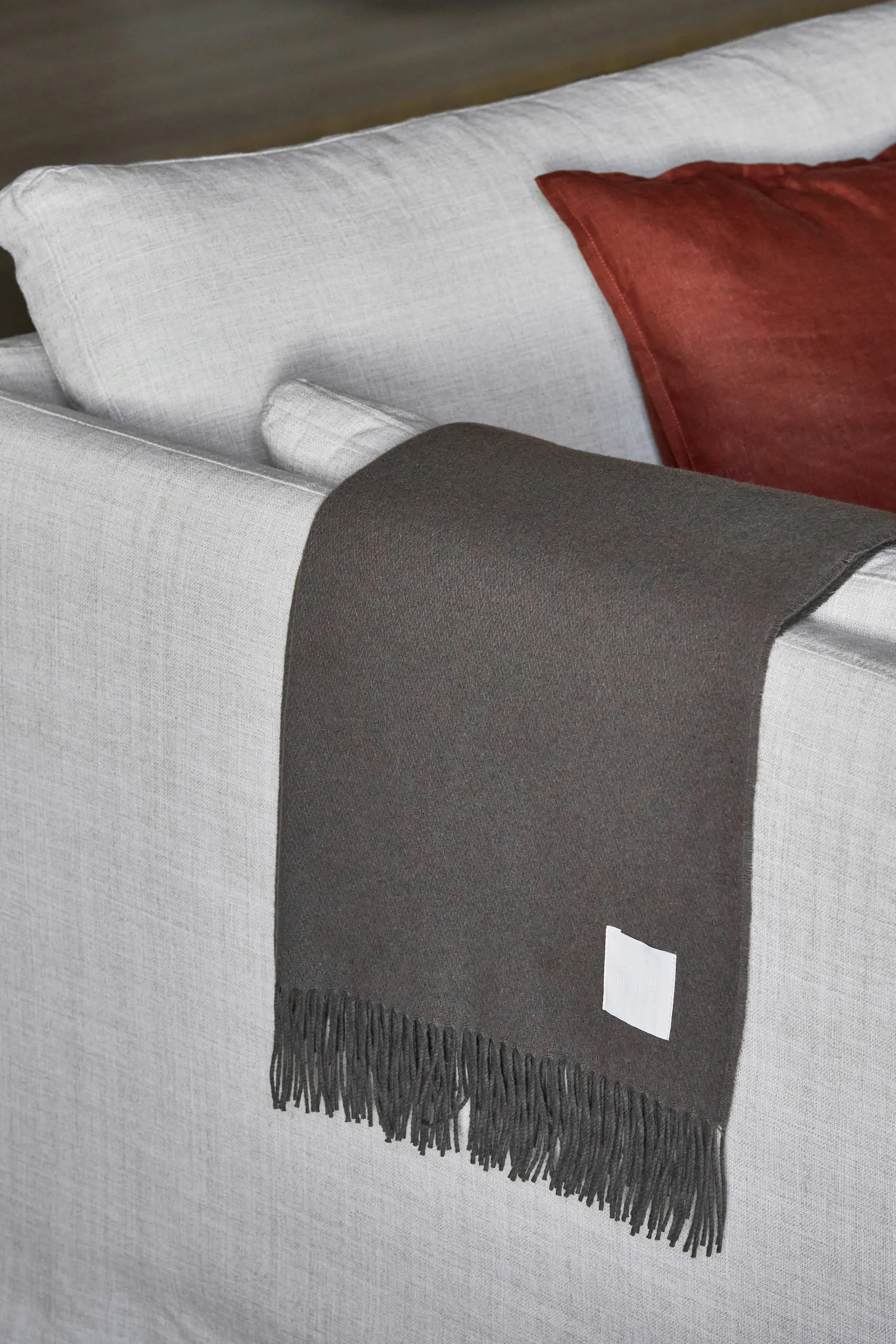 Plaid en coton Loom 125x170 cm, Taupe Scandi Living
