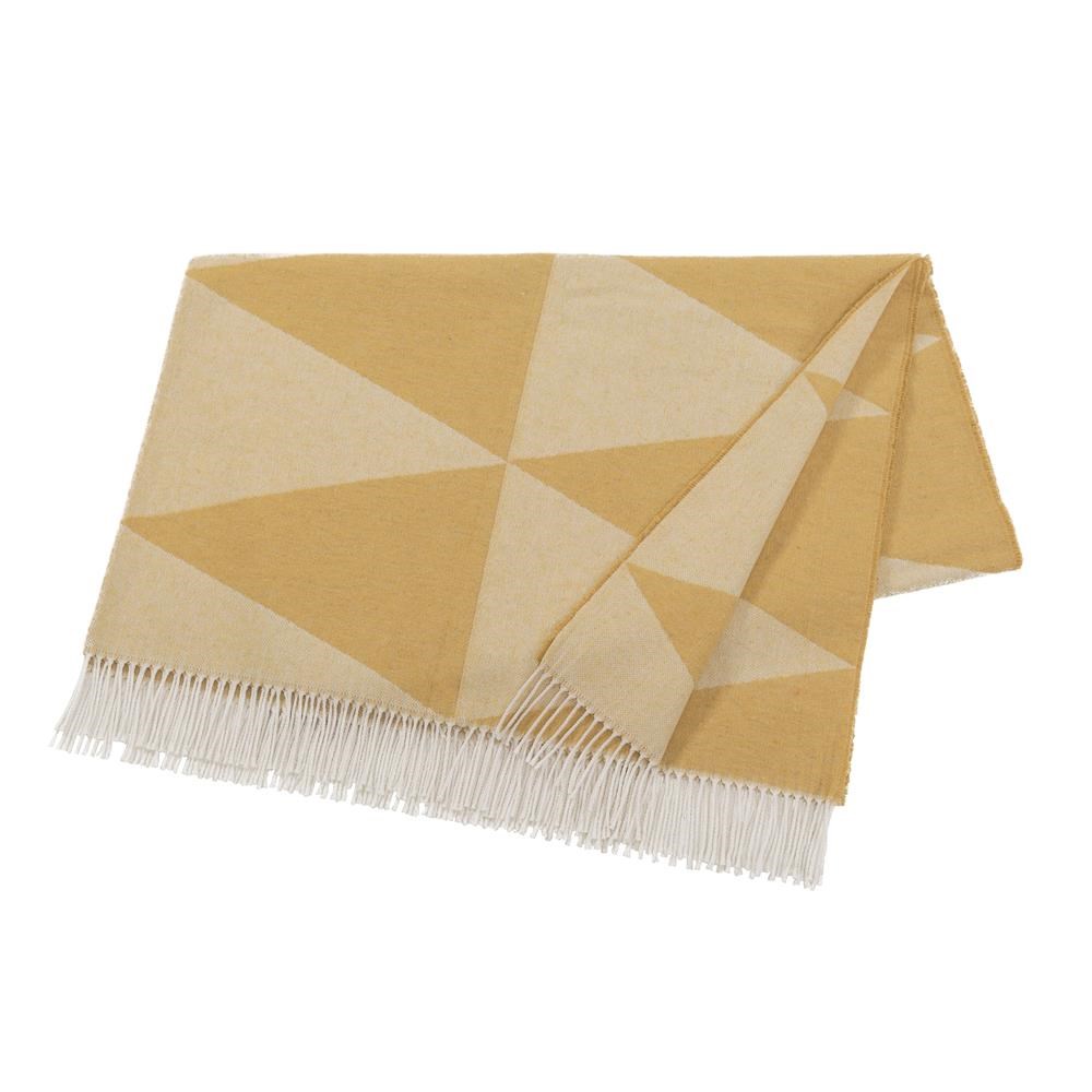 Scandi Living Plaid en coton Rime Mustard | Design Scandinave | Plaids & couvertures en coton | Jaune