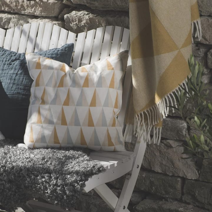 Plaid en coton Rime, Mustard Scandi Living