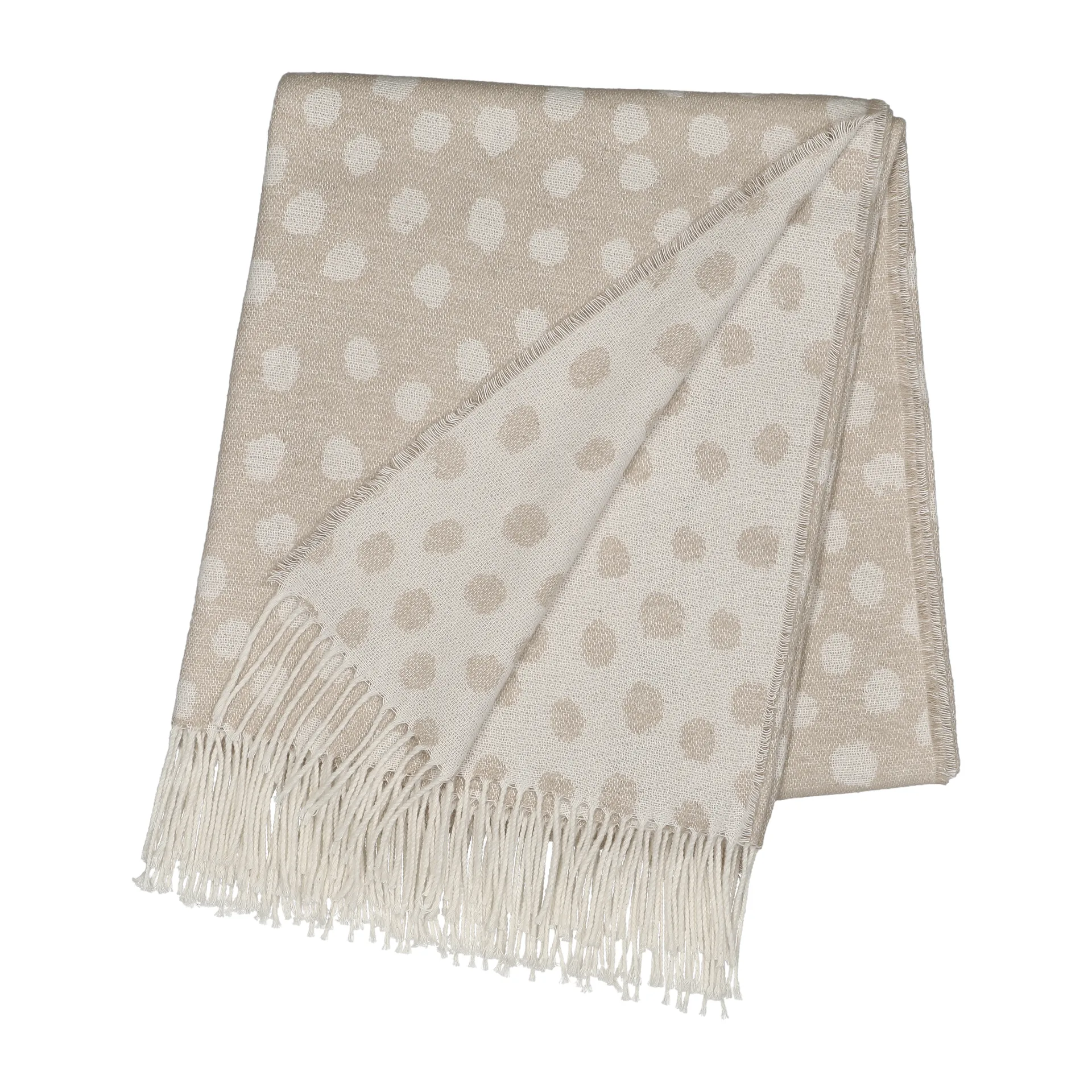 Plaid en laine Droplets 130x185 cm, Beige Scandi Living