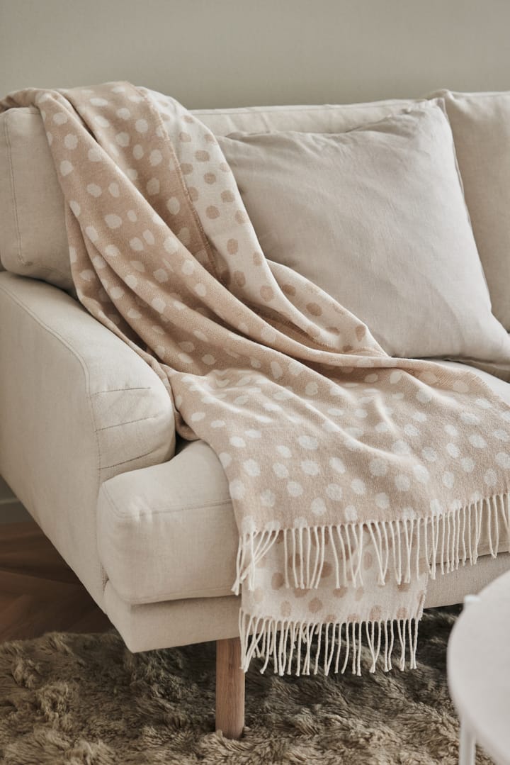 Plaid en laine Droplets 130x185 cm, Beige Scandi Living
