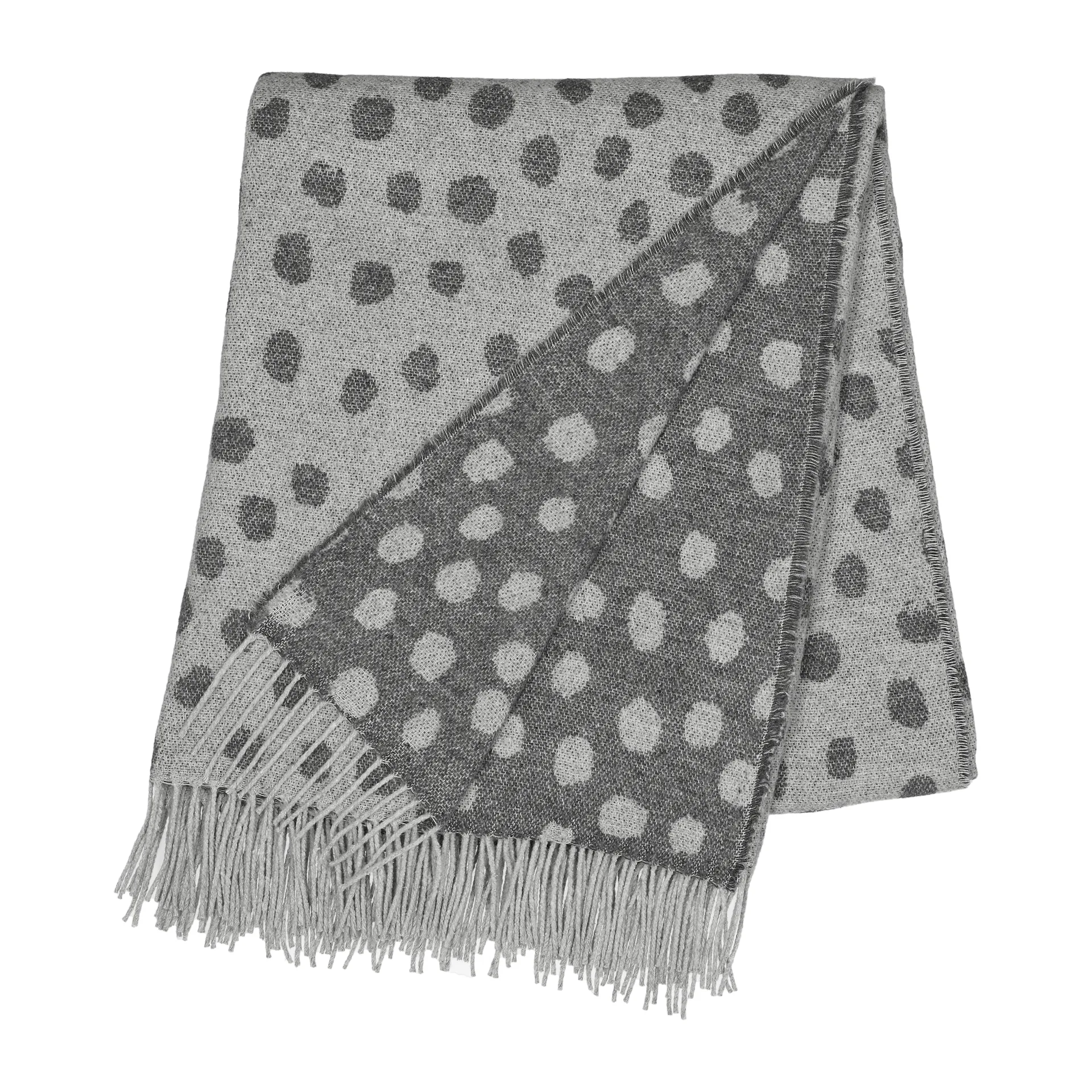 Plaid en laine Droplets 130x185 cm, Gris Scandi Living