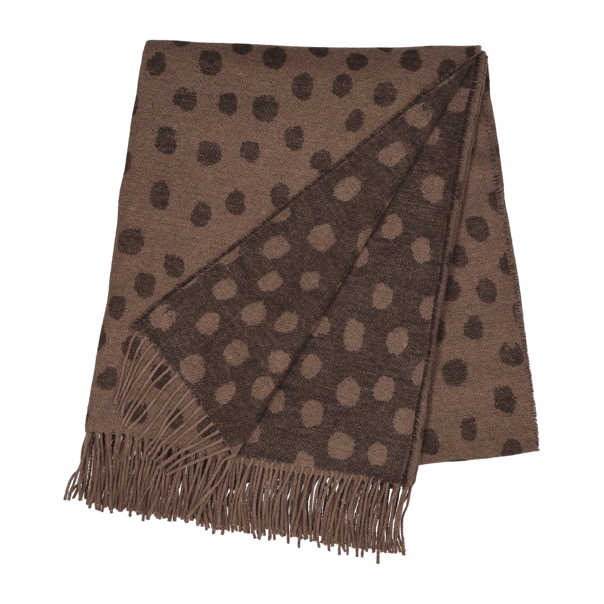 Scandi Living Plaid en laine Droplets 130x185 cm Marron