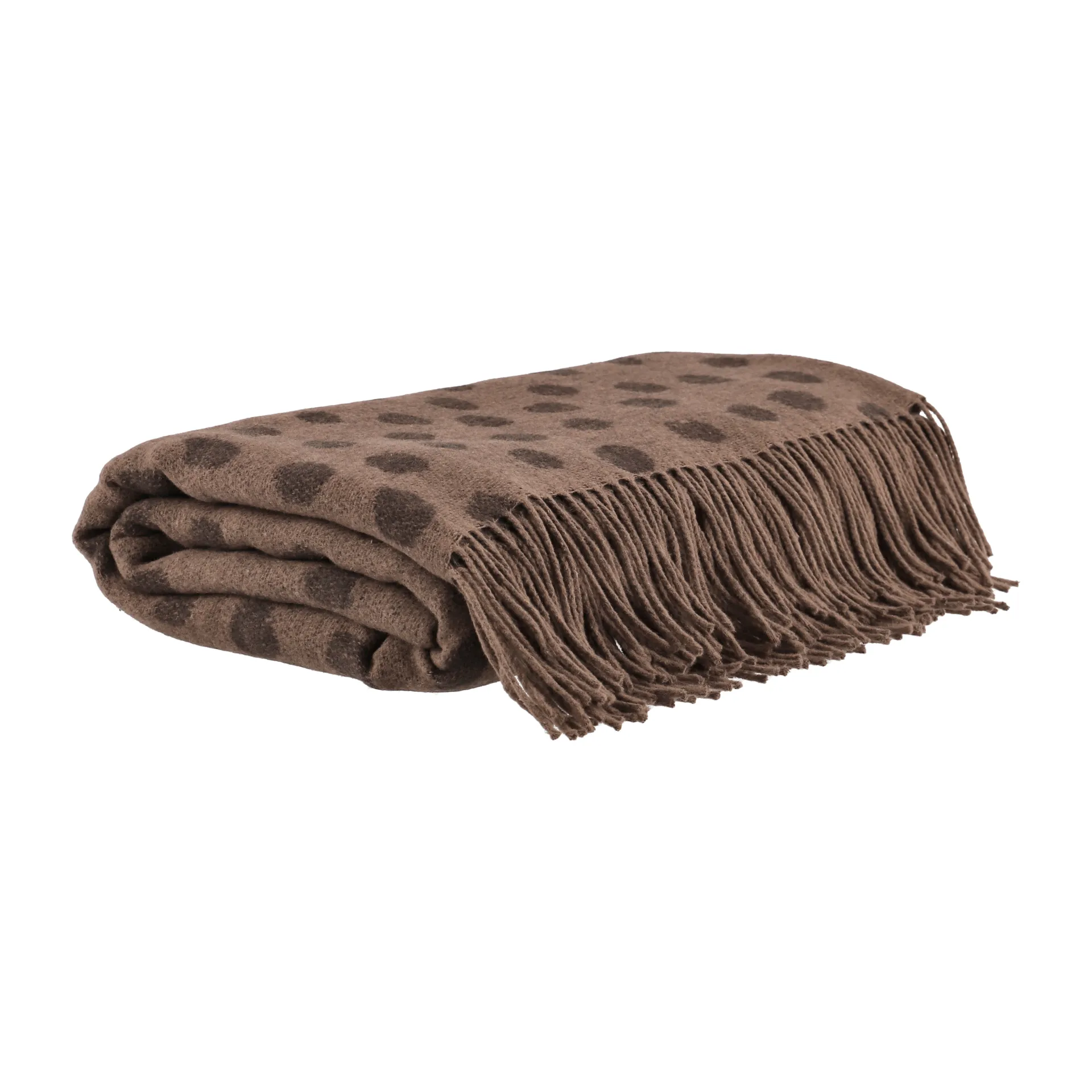 Plaid en laine Droplets 130x185 cm, Marron Scandi Living