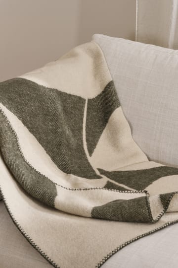 Plaid en laine Leaf 130x180 cm - Khaki vert - Scandi Living