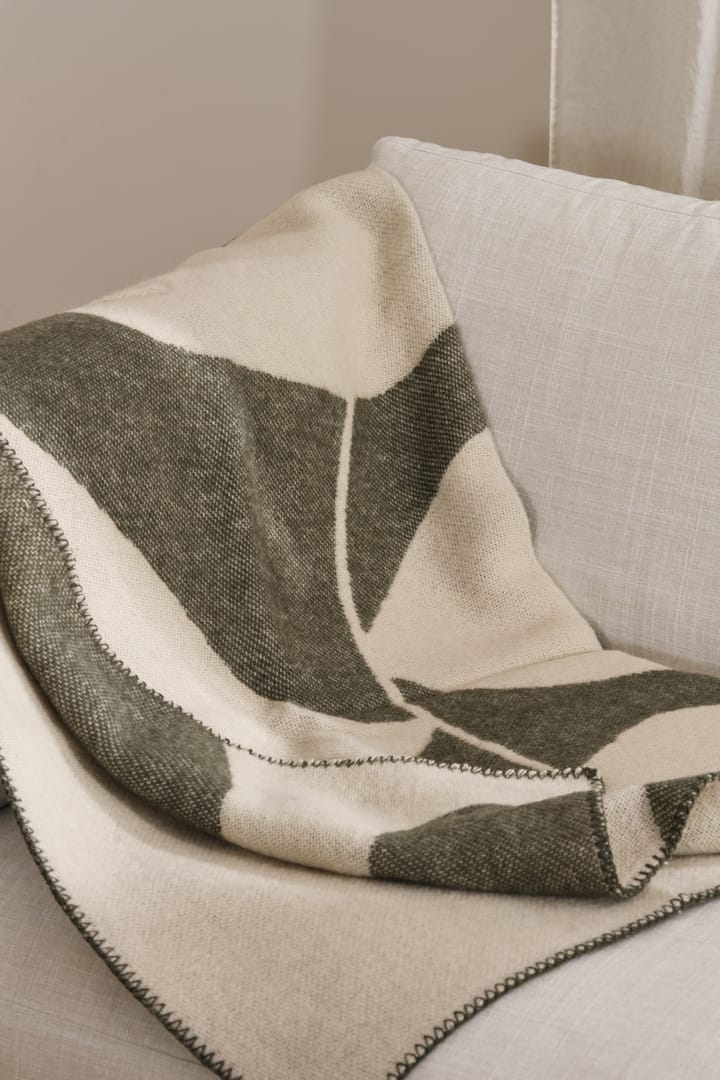 Plaid en laine Leaf 130x180 cm, Khaki vert Scandi Living