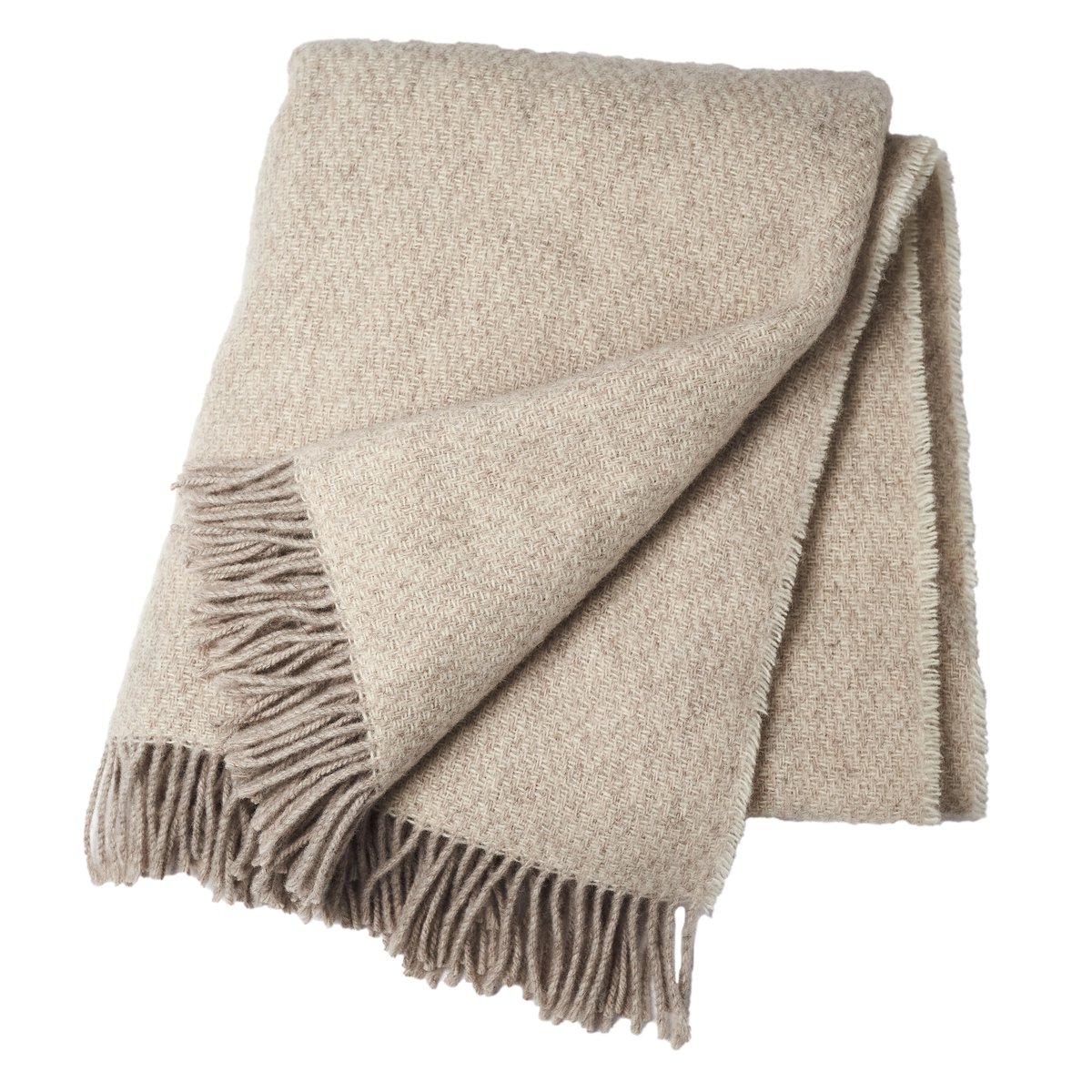 Scandi Living Plaid en laine Sandstone 130x180 cm Beige