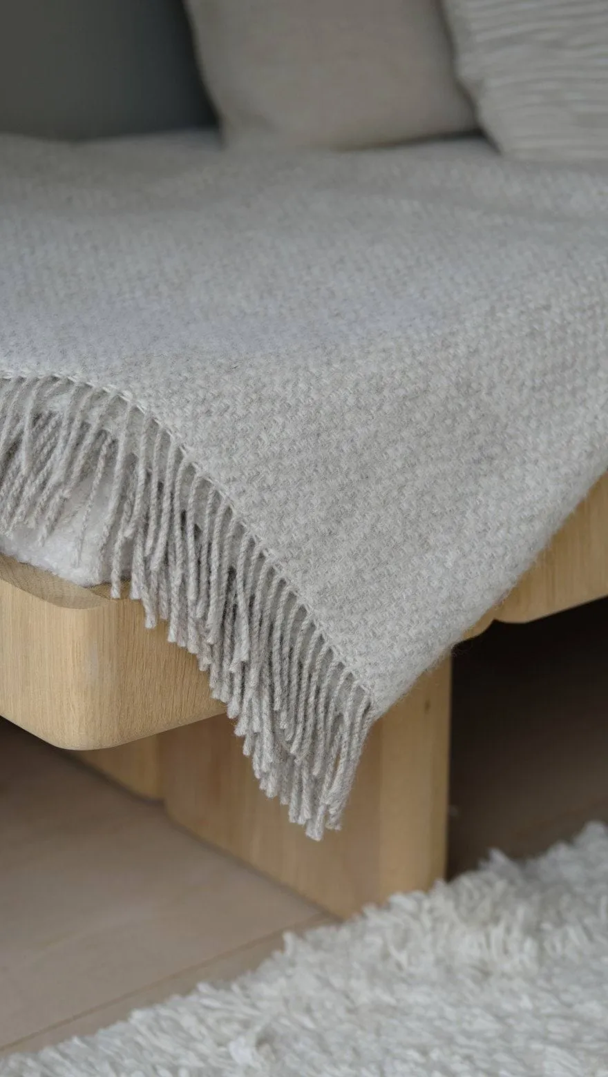 Plaid en laine Sandstone 130x180 cm, Beige Scandi Living