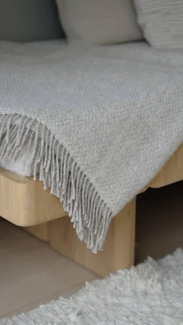 Plaid en laine Sandstone 130x180 cm - Beige - Scandi Living