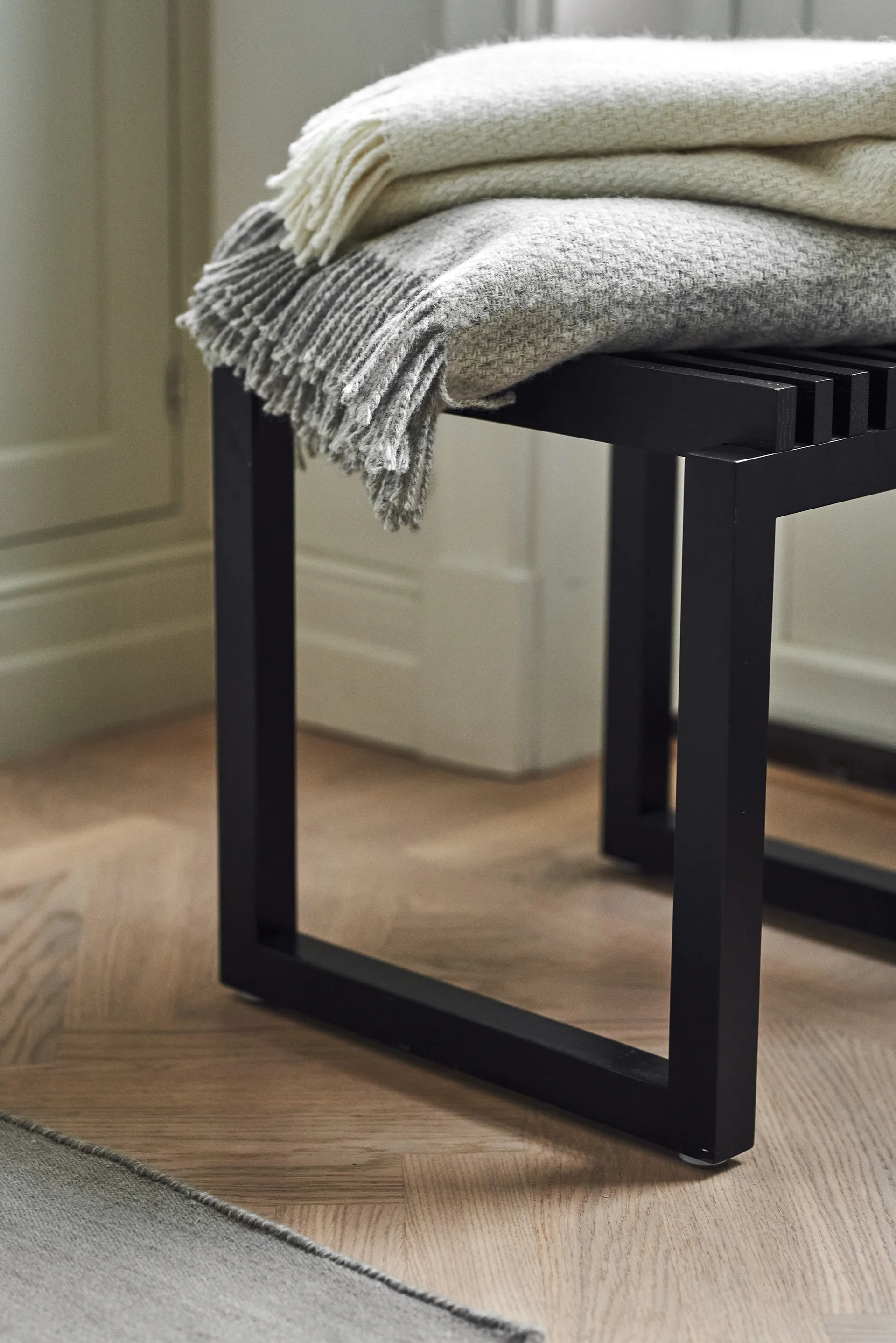 Plaid en laine Sandstone 130x180 cm, Gris clair Scandi Living