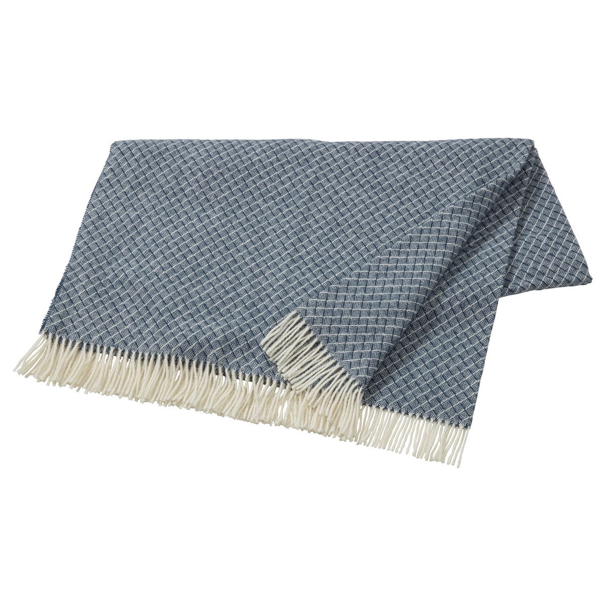 Scandi Living Plaid en laine Wicker Dark blue | Design Scandinave | Plaids & couvertures en laine | Bleu