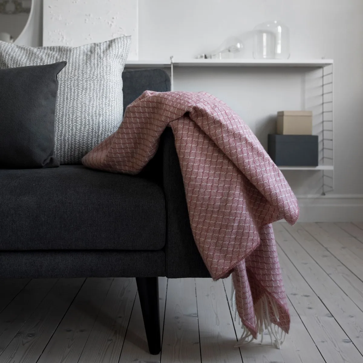 Plaid en laine Wicker, Dusty rose Scandi Living