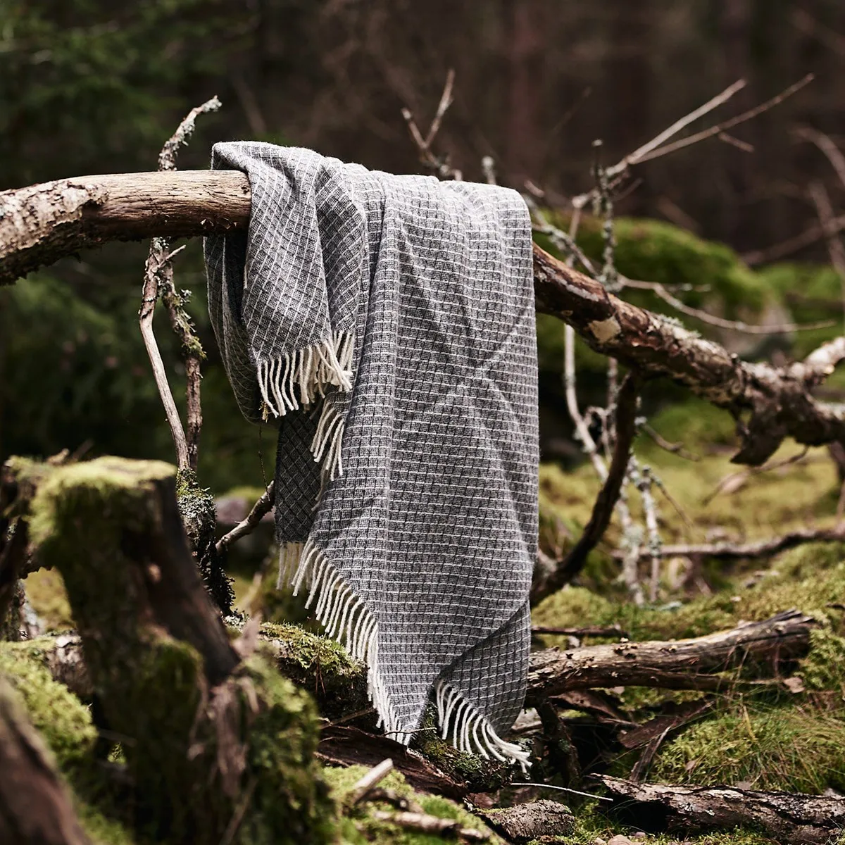 Plaid en laine Wicker, Grey Scandi Living