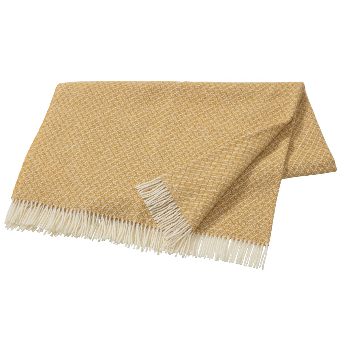 Scandi Living Plaid en laine Wicker Mustard | Design Scandinave | Plaids & couvertures en laine | Jaune