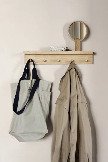 Porte-patères Alley avec étagère - Chêne - Scandi Living