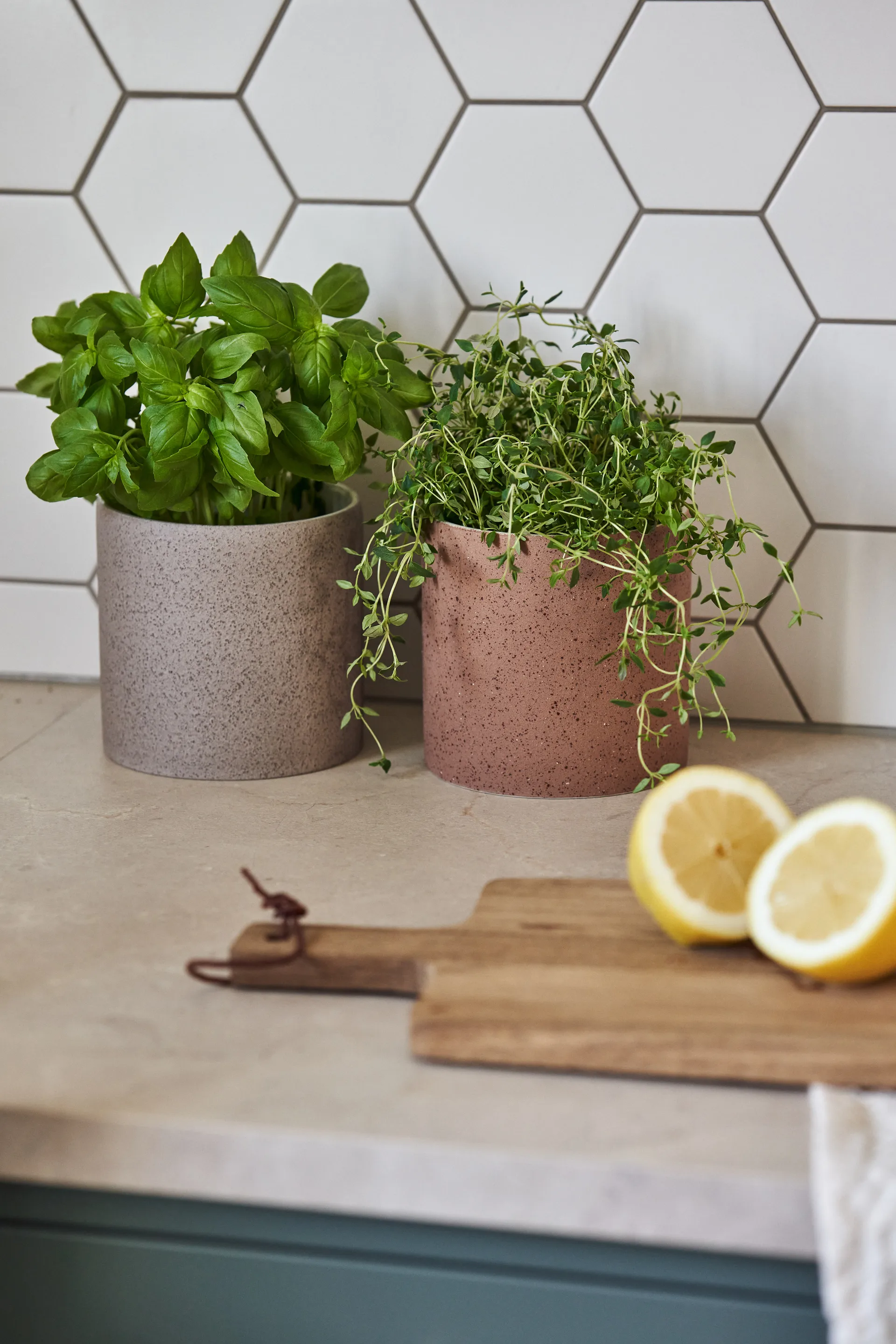 Pot de fleur Speckled Ø12 cm, Beige Scandi Living