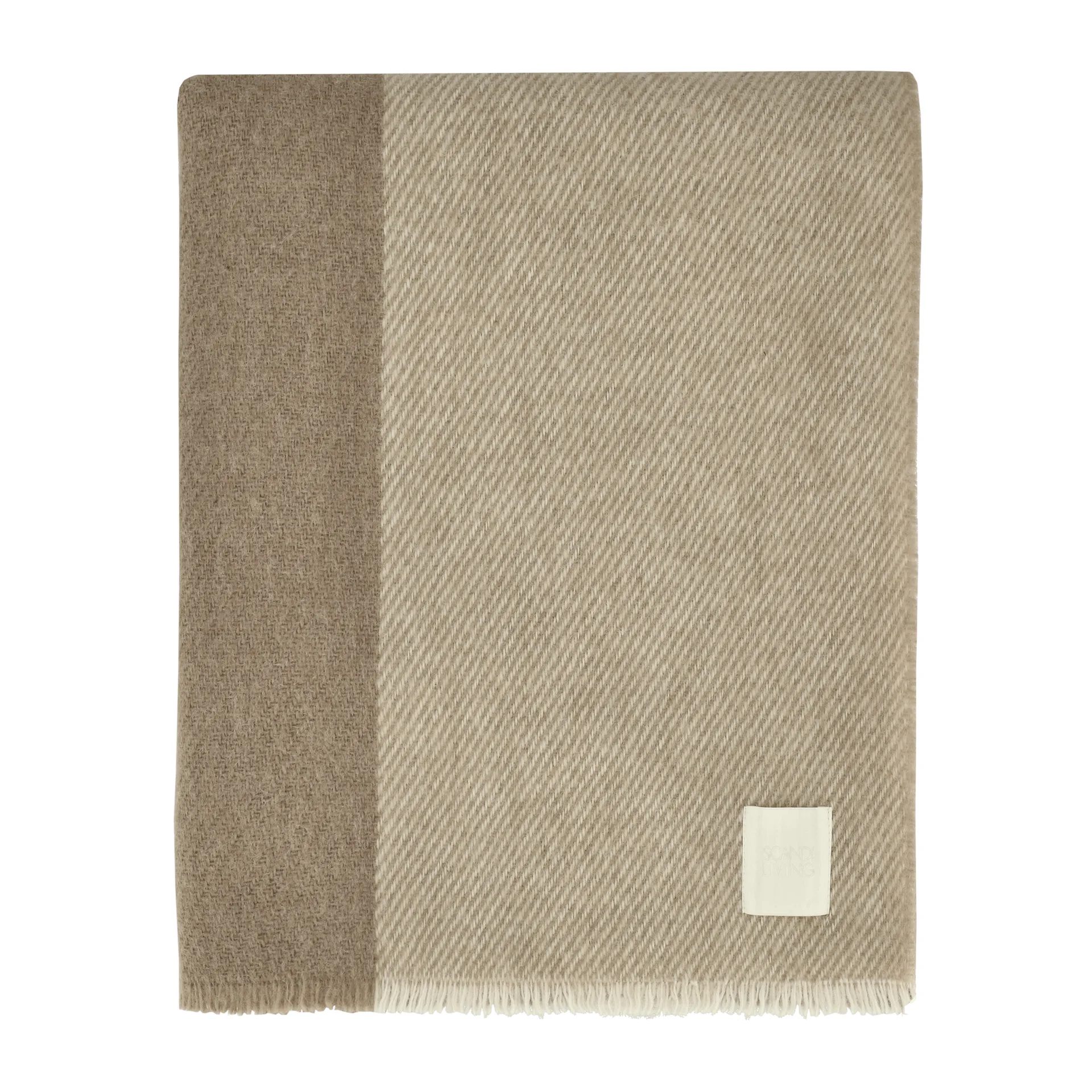 Row plaid en laine rayé, Beige, 120x185cm Scandi Living