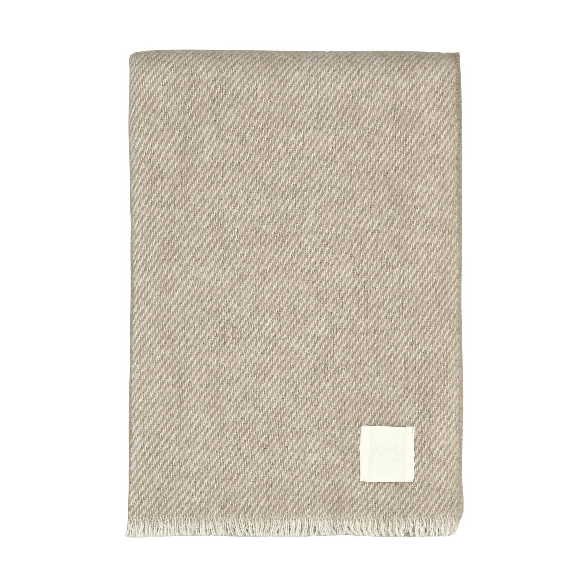 Row plaid en laine rayé, Beige, 120x185cm Scandi Living