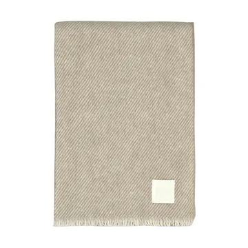 Row plaid en laine rayé - Beige, 120x185cm - Scandi Living